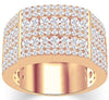 ESTATE LARGE 3.62CT DIAMOND 14KT ROSE GOLD 3D MULTI ROW SQUARE FUN UNISEX RING