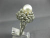 ANTIQUE LARGE 1.25CT DIAMOND & AAA SOUTH SEA PEARL 14KT WHITE GOLD 3D RING #848