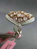 ESTATE EXTRA LARGE 3.71CT WHITE & PINK DIAMOND 18KT GOLD OVAL INFINITY LOVE RING