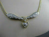 ESTATE .80CT DIAMOND 18KT WHITE & YELLOW GOLD 3D HANGING HEART DIAMOND NECKLACE