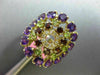 ESTATE 3.73CT DIAMOND & AAA MULTI GEM 14KT YELLOW GOLD 3D OPEN FLOWER FUN RING