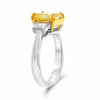 GIA 4.15CT WHITE & FANCY YELLOW DIAMOND PLATINUM & 18KT YELLOW GOLD ENGAGEMENT