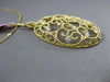 ESTATE EXTRA LARGE .52CT DIAMOND 14KT YELLOW GOLD 3D OVAL OPEN FILIGREE PENDANT