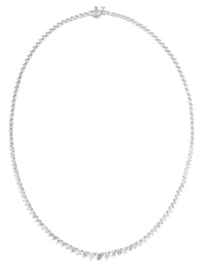 5.0CT DIAMOND 18KT WHITE GOLD 3D CLASSIC ROUND GRADUATING SEMI ETERNITY NECKLACE