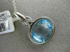 ESTATE LARGE 6.68CT DIAMOND & AAA BLUE TOPAZ 14KT WHITE GOLD OVAL HALO PENDANT