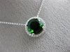 ESTATE 2.14CT DIAMOND & AAA GREEN GARNET 14KT WHITE GOLD CLASSIC ROUND NECKLACE