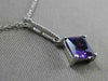 ESTATE 1.06CT DIAMOND & AMETHYST 14K WHITE GOLD 3D ELONGATED FLOATING PENDANT