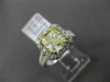 ESTATE LARGE 2.96CT GIA FANCY YELLOW DIAMOND 18K TWO TONE GOLD ENGAGEMENT RING