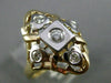 ESTATE LARGE .20CT DIAMOND 14K WHITE & YELLOW GOLD MULTI HEART LOVE RING #21033