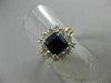 ESTATE WIDE 4.08CT DIAMOND & AAA SAPPHIRE 18K 2 TONE GOLD ENGAGEMENT RING #20600