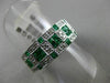 ESTATE WIDE 1.47CT DIAMOND & SQUARE EMERALD 14K WHITE GOLD 3D SEMI ETERNITY RING