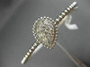 ESTATE WIDE .86CT DIAMOND 14KT WHITE GOLD 3D CLUSTER PEAR SHAPE BEADED BANGLE
