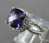 ESTATE 2.0CTW DIAMOND & AAA EXTRA FACET AMETHYST 14KT WHITE 3D ENGAGEMENT RING