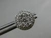 ESTATE LARGE .77CT ROUND DIAMOND 18KT WHITE GOLD 3D CLUSTER HALO STUD EARRINGS