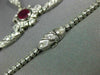 ANTIQUE LARGE 9.90CT DIAMOND & AAA RUBY 18K WHITE GOLD 3D LARIAT TENNIS NECKLACE