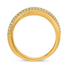 .38CT DIAMOND 14KT YELLOW GOLD 3D CLASSIC 3 ROW CRISS CROSS INFINITY LOVE RING