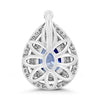 1.77CT DIAMOND & AAA SAPPHIRE 14KT WHITE GOLD 3D PEAR SHAPE DOUBLE HALO PENDANT