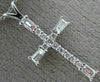 ESTATE .38CT ROUND & BAGUETTE DIAMOND 14KT WHITE GOLD CROSS PENDANT #20232