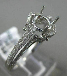 ESTATE .44CT DIAMOND 18KT WHITE GOLD 3D FLOWER HALO SEMI MOUNT ENGAGEMENT RING