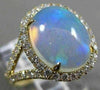ESTATE LARGE 3.62CT DIAMOND & AAA AUSTRALIAN OPAL 14K YELLOW GOLD OVAL HALO RING