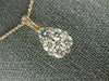 ESTATE LARGE .97CT DIAMOND 18KT ROSE GOLD 3D CLUSTER TEAR DROP FLOATING PENDANT