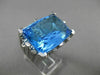 ESTATE MASSIVE 32.69CT DIAMOND & AAA BLUE TOPAZ 14KT WHITE GOLD 3D NEW YORK RING