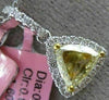 ESTATE .94CT WHITE & FANCY YELLOW DIAMOND 18KT 2 TONE GOLD HALO TRILLION PENDANT