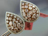 6.01CT WHITE & FANCY PINK DIAMOND 18K WHITE & ROSE GOLD 3D CLUSTER PEAR EARRINGS