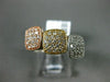 ESTATE WIDE .45CT DIAMOND 14KT TRI COLOR GOLD SQUARE CLUSTER STACKABLE FUN RING