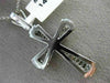 ESTATE LARGE .95CT DIAMOND 14KT WHITE GOLD 3D CHANNEL BEZEL CROSS PENDANT #26068