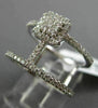 ESTATE WIDE .45CT ROUND DIAMOND 18KT WHITE GOLD 3D TWO ROW SQUARE HALO FUN RING