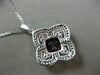 ESTATE 2.83CT WHITE & BLACK DIAMOND & GARNET 14K 2 TONE GOLD OPEN SQUARE PENDANT