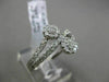 ESTATE .64CT ROUND DIAMOND 18KT WHITE GOLD 3D CLUSTER DOUBLE FLOWER LOVE RING