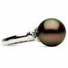 ESTATE .04CT DIAMOND & AAA TAHITIAN PEARL 14KT WHITE GOLD 3 STONE SOLITAIRE RING