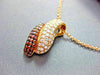 1.36CT WHITE & ORANGE DIAMOND 18KT ROSE GOLD 3D MULTI ROW PAVE WAVE FUN PENDANT