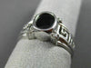 ESTATE 1.39CT DIAMOND & AAA SAPPHIRE 14K WHITE GOLD 3D GREEK KEY ENGAGEMENT RING