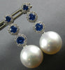 1.87CT DIAMOND & AAA SAPPHIRE & PEARL 18KT WHITE GOLD JOURNEY HANGING EARRINGS