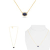 1.35CT DIAMOND & AAA SAPPHIRE 14KT YELLOW GOLD OVAL SOLITAIRE HALO LOVE NECKLACE