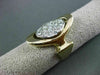 ANTIQUE LARGE .65CT DIAMOND 14KT WHITE & YELLOW GOLD OVAL COCKTAIL RING #23053