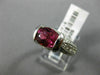 ESTATE WIDE 2.50CT DIAMOND & PINK TOURMALINE 14K WHITE GOLD OVAL ENGAGEMENT RING