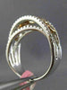 WIDE 1.15CT WHITE & PINK DIAMOND 18KT WHITE & ROSE GOLD 3D CRISS CROSS LOVE RING