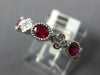 .96CT DIAMOND & AAA RUBY 18KT WHITE GOLD OVAL FLOWER FILIGREE ANNIVERSARY RING