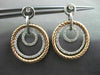ESTATE LARGE 1.0CT DIAMOND 14K WHITE & ROSE GOLD 3D CIRCLE OF LIFE HOOP EARRINGS