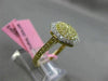 ESTATE WIDE .61CT DIAMOND 18KT WHITE & YELLOW GOLD HEXAGON CLUSTER CLASSIC RING