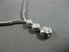 ESTATE .55CT DIAMOND 18KT WHITE GOLD FLOATING THREE STONE DROP NECKLACE #15056