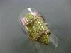 ESTATE EXTRA LARGE 2.47CT YELLOW & PINK DIAMOND 18K YELLOW & ROSE GOLD WAVE RING