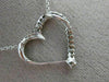ESTATE .27CT DIAMOND 14K WHITE GOLD 3D SEMI ETERNITY HEART LOVE PENDANT W/ CHAIN