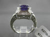 ESTATE 2.48CT DIAMOND & AAA AMETHYST 14KT WHITE GOLD 3D FILIGREE ENGAGEMENT RING