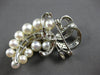 LARGE 1.6CT DIAMOND & AAA SOUTH SEA PEARL 14KT WHITE GOLD BROOCH PENDANT #27967