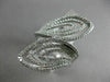ESTATE LARGE 1.26CT DIAMOND 14KT WHITE GOLD 3D MULTI DOUBLE LEAF OPEN FUN RING